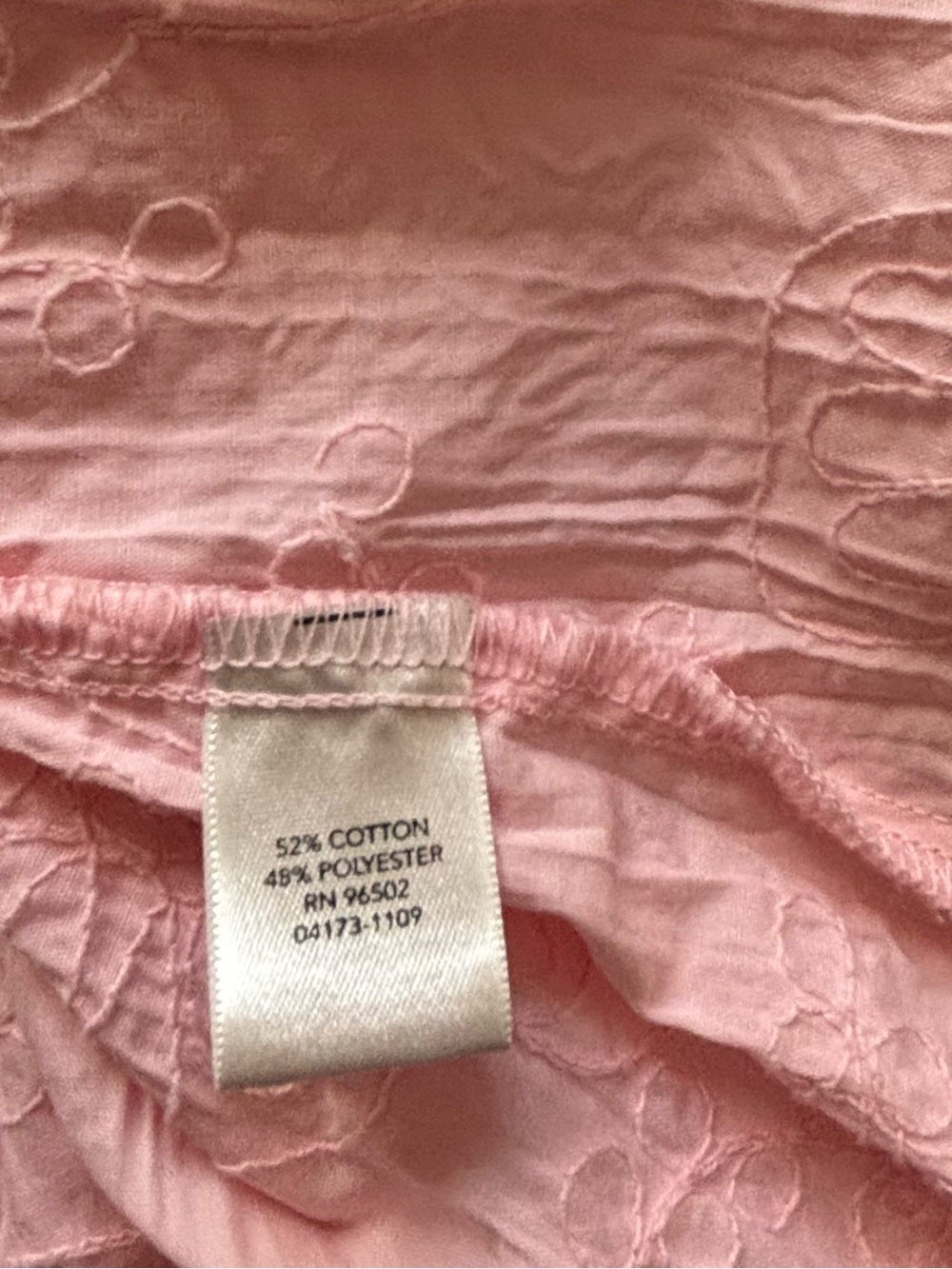Christopher & Banks button front top  intricate floral embroidery XL pink - Picture 13 of 14